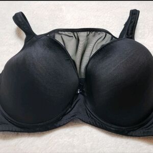 Angelina Black Bra Womens Size 44DDD Mesh Panel Adjustable Straps Hook Eye Clasp